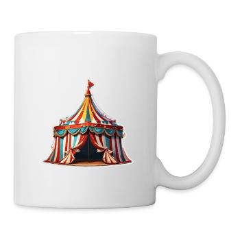Zirkuszelt / Manege / Unterhaltung / Artisten - Tasse - Weiß - Rechts