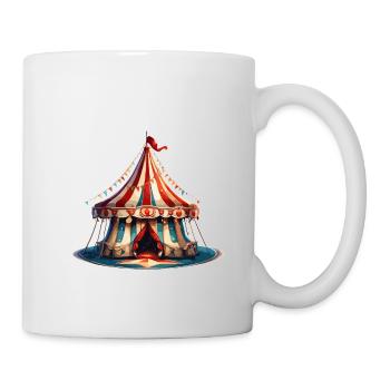 Zirkuszelt / Manege / Unterhaltung / Artisten - Tasse - Weiß - Rechts