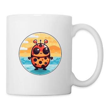 Ladybug Watercolor Cartoon Kawaii Clipart Animal - Mug - white - Right