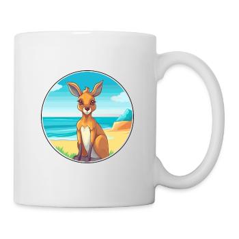 Kangaroo Watercolor Cartoon Kawaii Clipart Animal - Mug - white - Right