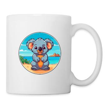 Koala Aquarell Cartoon Kawaii Clipart Tier - Tasse - Weiß - Rechts