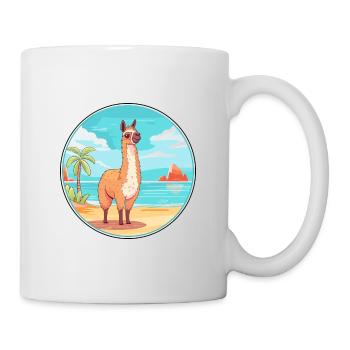 Lama Aquarell Cartoon Kawaii Clipart Tier - Tasse - Weiß - Rechts
