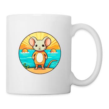 Mouse Watercolor Cartoon Kawaii Clipart Animal - Mug - white - Right
