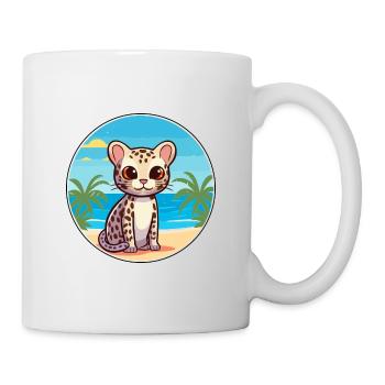 Ocelot Watercolor Cartoon Kawaii Clipart Animal - Mug - white - Right