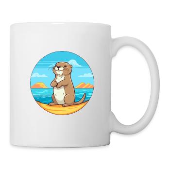 Otter Watercolor Cartoon Kawaii Clipart Animal - Mug - white - Right