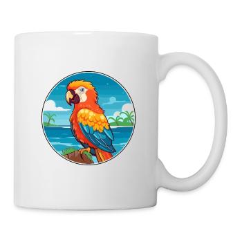 Parrot Watercolor Cartoon Kawaii Clipart Animal - Mug - white - Right