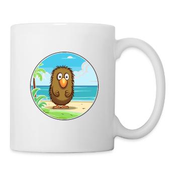 Kiwi Aquarell Cartoon Kawaii Clipart Tier - Tasse - Weiß - Rechts