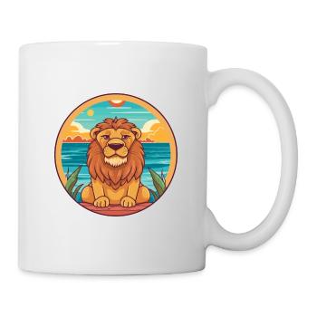 Lion Watercolor Cartoon Kawaii Clipart Animal - Mug - white - Right