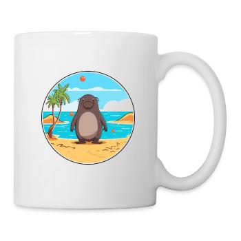 Mole Watercolor Cartoon Kawaii Clipart Animal - Mug - white - Right