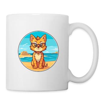 Luchs Aquarell Cartoon Kawaii Clipart Tier - Tasse - Weiß - Rechts