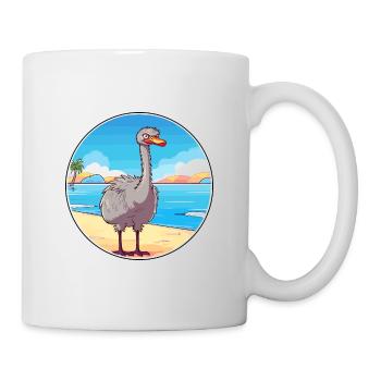 Ostrich Watercolor Cartoon Kawaii Clipart Animal - Mug - white - Right