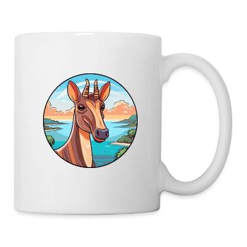 Okapi Watercolor Cartoon Kawaii Clipart Animal - Mug - white - Right