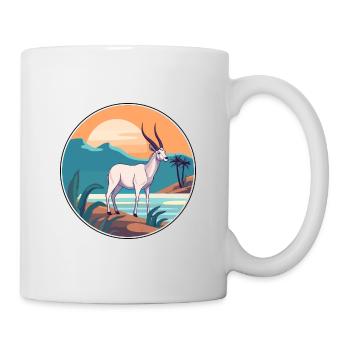 Oryx Aquarelle Dessin Animé Kawaii Clipart Animal - Mug blanc - blanc - Droite