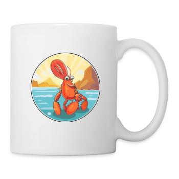 Homard aquarelle dessin animé Kawaii Clipart Animal - Mug blanc - blanc - Droite