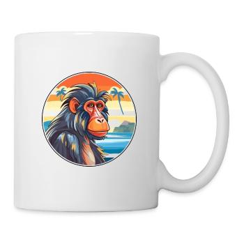 Mandrill aquarelle dessin animé Kawaii Clipart Animal - Mug blanc - blanc - Droite