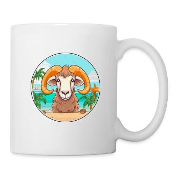 Ram Watercolor Cartoon Kawaii Clipart Animal - Mug - white - Right
