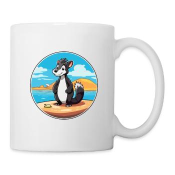 Skunk aquarelle dessin animé Kawaii Clipart Animal - Mug blanc - blanc - Droite