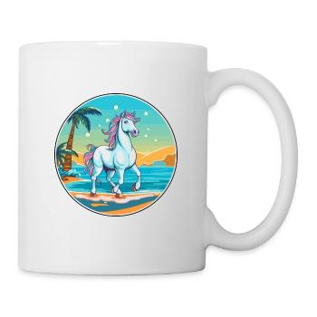 Unicorn Watercolor Cartoon Kawaii Clipart Animal - Mug - white - Right