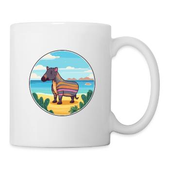 Tapir Watercolor Cartoon Kawaii Clipart Animal - Mug - white - Right