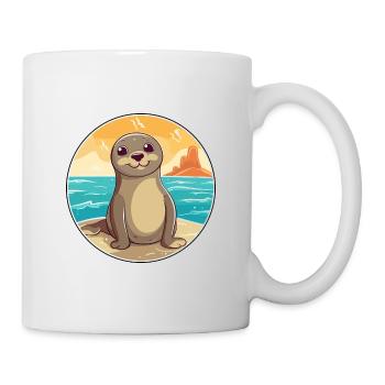 Seal Watercolor Cartoon Kawaii Clipart Animal - Mug - white - Right