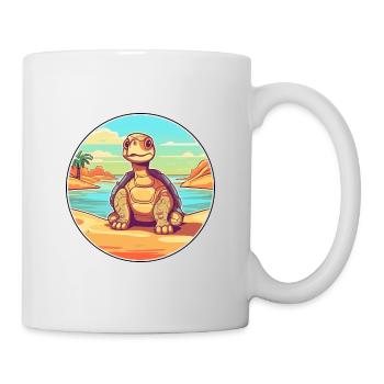 Turtle Watercolor Cartoon Kawaii Clipart Animal - Mug - white - Right
