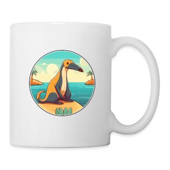 Anteater Watercolor Cartoon Kawaii Clipart Animal - Mug - white - Right