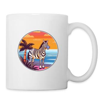 Zebra Aquarell Cartoon Kawaii Clipart Tier - Tasse - Weiß - Rechts
