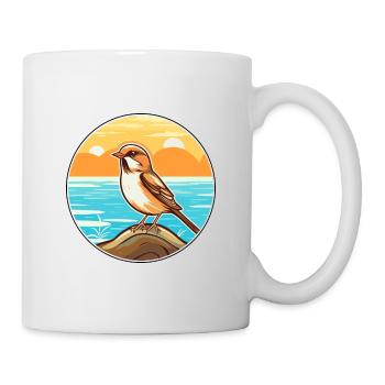 Sparrow Watercolor Cartoon Kawaii Clipart Animal - Mug - white - Right