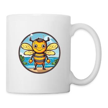 Bee Watercolor Cartoon Kawaii Clipart Animal - Mug - white - Right
