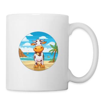 Vache aquarelle dessin animé kawaii clipart animal - Mug blanc - blanc - Droite