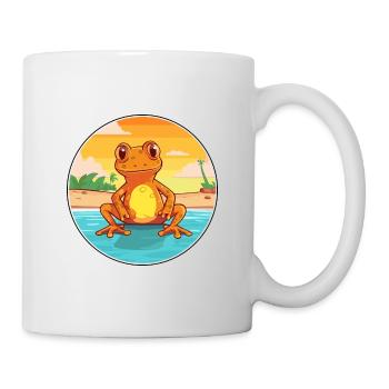 Grenouille aquarelle dessin animé Kawaii Clipart Animal - Mug blanc - blanc - Droite