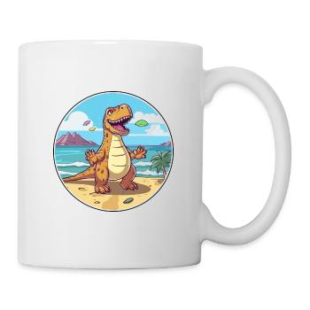 Dinosaurier Aquarell Cartoon Kawaii Clipart Tier - Tasse - Weiß - Rechts