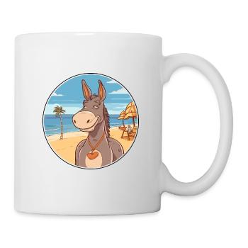 Âne aquarelle dessin animé Kawaii Clipart Animal - Mug blanc - blanc - Droite