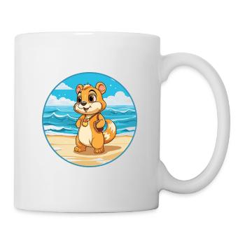 Chipmunk Watercolor Cartoon Kawaii Clipart Animal - Mug - white - Right
