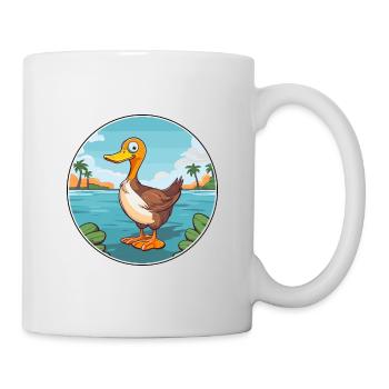 Duck Watercolor Cartoon Kawaii Clipart Animal - Mug - white - Right