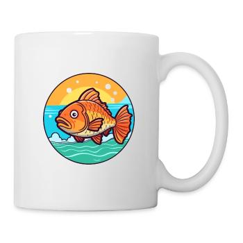 Fish Watercolor Cartoon Kawaii Clipart Animal - Mug - white - Right