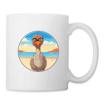 Emu Watercolor Cartoon Kawaii Clipart Animal - Mug - white - Right
