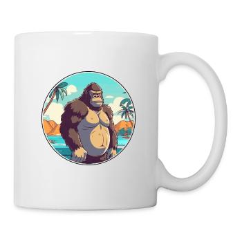 Gorilla Aquarell Cartoon Kawaii Clipart Tier - Tasse - Weiß - Rechts