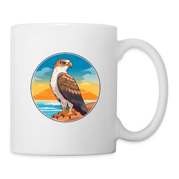 Hawk Watercolor Cartoon Kawaii Clipart Animal - Mug - white - Right
