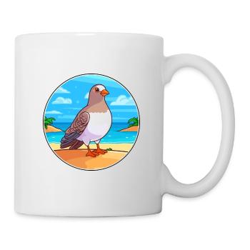 Dove Watercolor Cartoon Kawaii Clipart Animal - Mug - white - Right