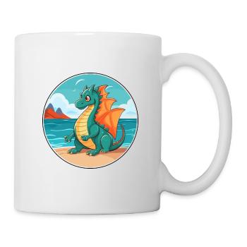 Dragon Watercolor Cartoon Kawaii Clipart Animal - Mug - white - Right