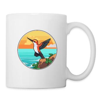 Colibri aquarelle dessin animé Kawaii Clipart animal de compagnie - Mug blanc - blanc - Droite