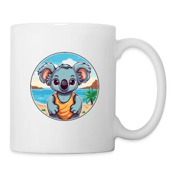 Koala Aquarell Cartoon Kawaii Clipart Tier - Tasse - Weiß - Rechts