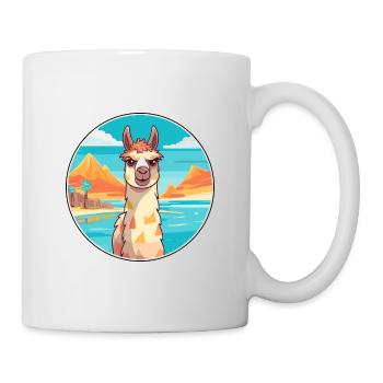 Lama Aquarell Cartoon Kawaii Clipart Tier - Tasse - Weiß - Rechts