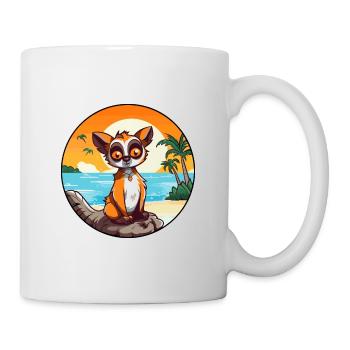 Lemur Watercolor Cartoon Kawaii Clipart Animal - Mug - white - Right
