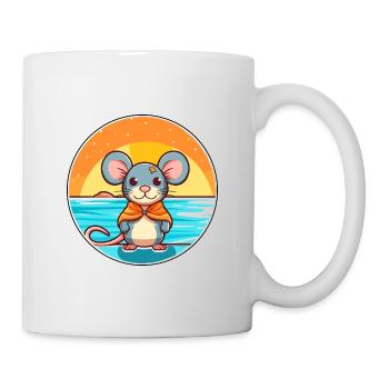 Mouse Watercolor Cartoon Kawaii Clipart Animal - Mug - white - Right