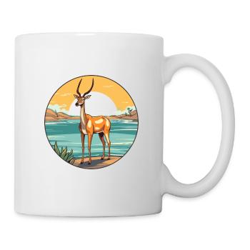 Impala Aquarell Karikatur Kawaii Clipart Tier - Tasse - Weiß - Rechts