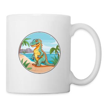 Iguana Watercolor Cartoon Kawaii Clipart Animal - Mug - white - Right
