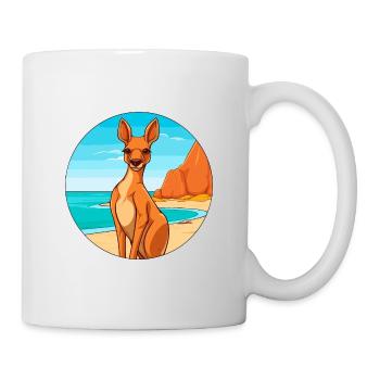Kangaroo Watercolor Cartoon Kawaii Clipart Animal - Mug - white - Right
