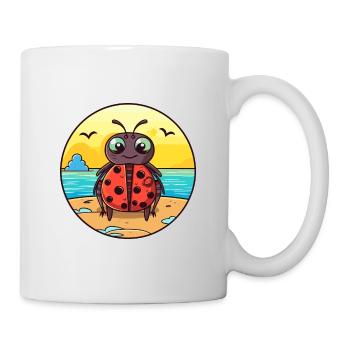 Ladybug Watercolor Cartoon Kawaii Clipart Animal - Mug - white - Right